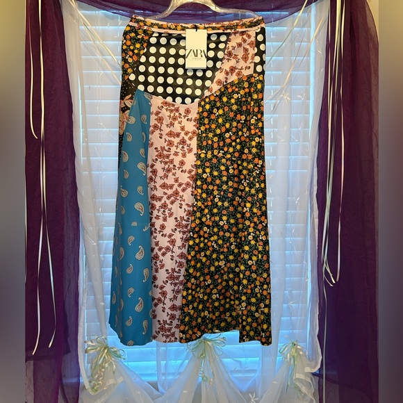 ZARA ATELIER PRINTED 100% LEATHER SKIRT LIMITED EDITION - Picture 14 of 16